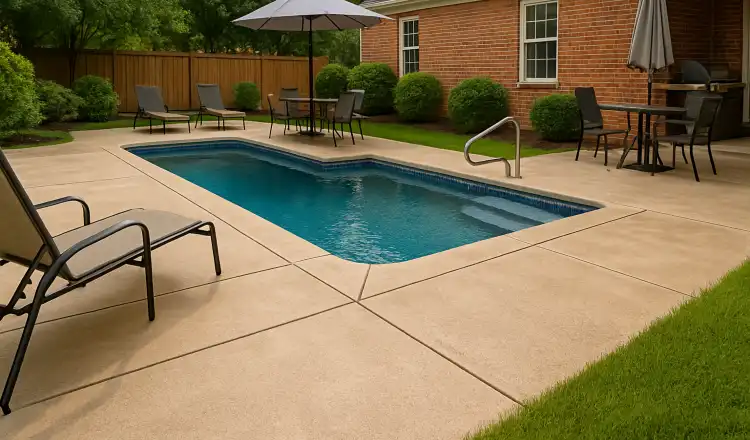 a swimming pool concrete deck from Concrete Contractor Bulls Prime in Round Rock, TX - Concrete Contractor Company a swimming pool concrete deck from Concrete Contractor Bulls Prime in Round Rock, TX - Concrete Contractor Company