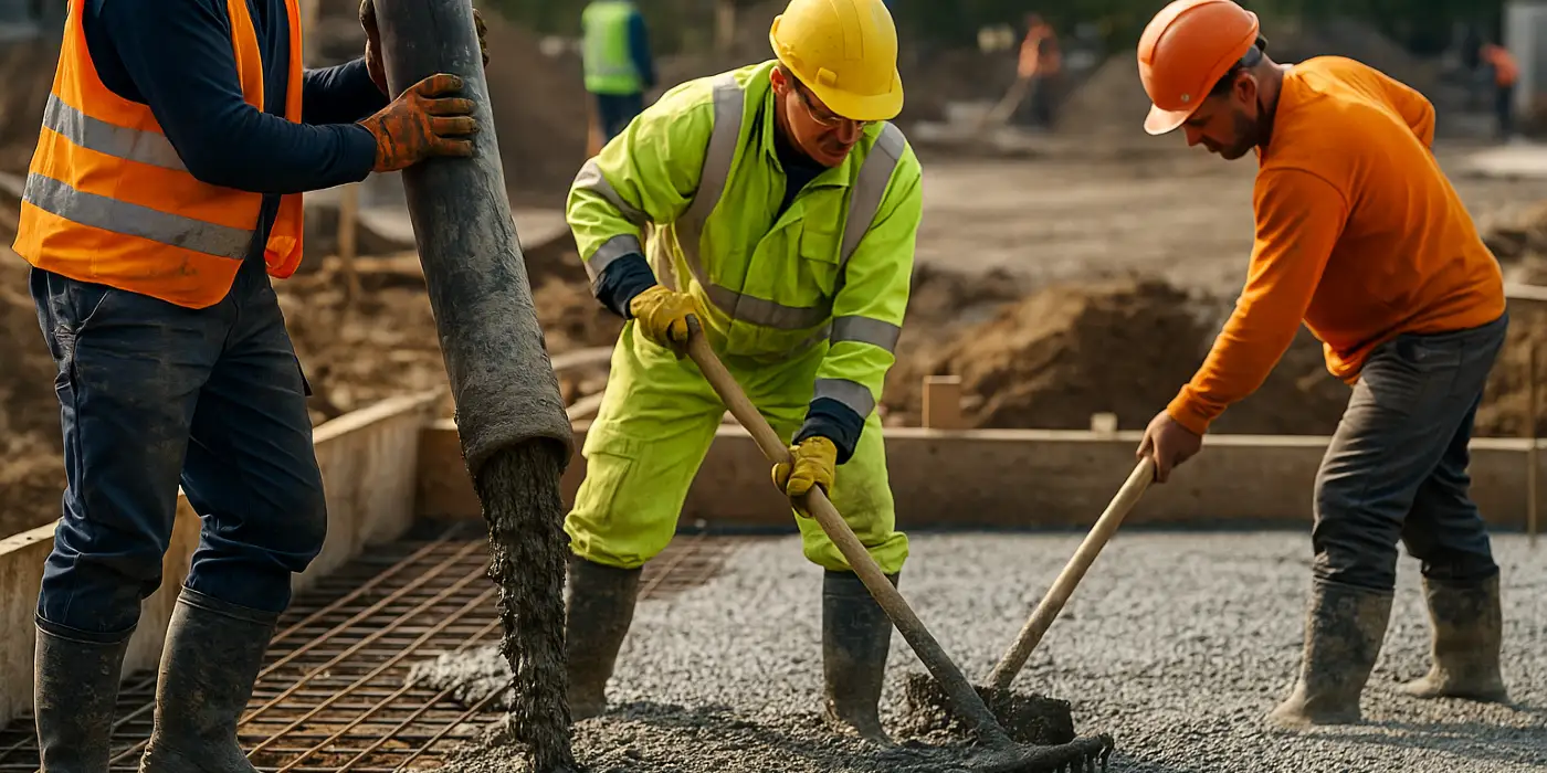 3 concrete contractors spreading concrete on the ground from Concrete Contractor Bulls Prime in Round Rock, TX - Concrete Contractor near me 3 concrete contractors spreading concrete on the ground from Concrete Contractor Bulls Prime in Round Rock, TX - Concrete Contractor near me