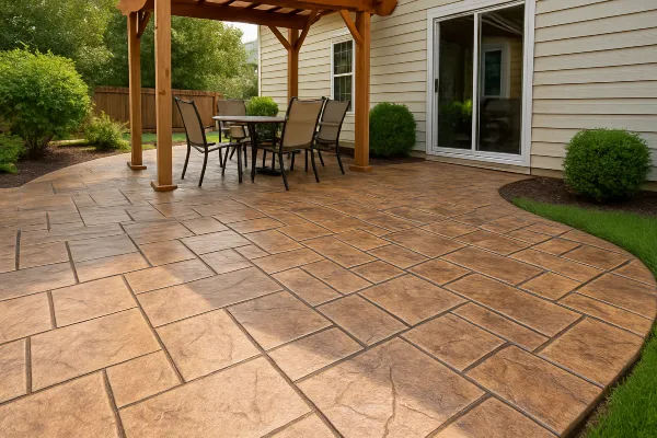 a stamped concrete patio from Concrete Contractor Bulls Prime in Round Rock, TX - Concrete Contractor near me a stamped concrete patio from Concrete Contractor Bulls Prime in Round Rock, TX - Concrete Contractor near me