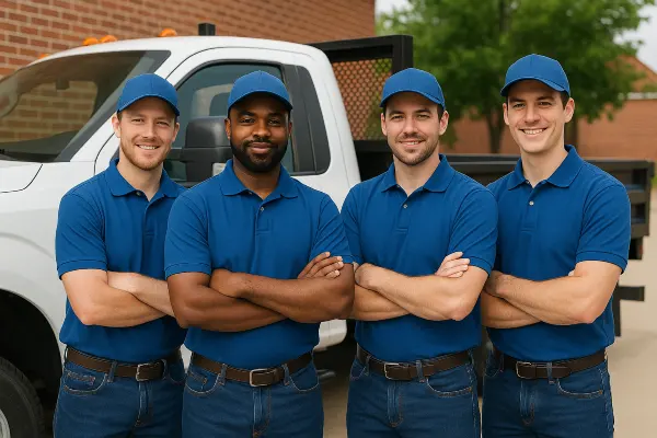 4 workers in uniform similing at the camera from Concrete Contractor Bulls Prime in Round Rock, TX - Concrete Cutting Company