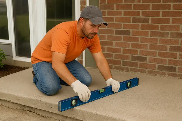 a male worker leveling a concrete slab porch from Concrete Contractor Bulls Prime in Round Rock, TX - Concrete Foundation Contractor a male worker leveling a concrete slab porch from Concrete Contractor Bulls Prime in Round Rock, TX - Concrete Foundation Contractor