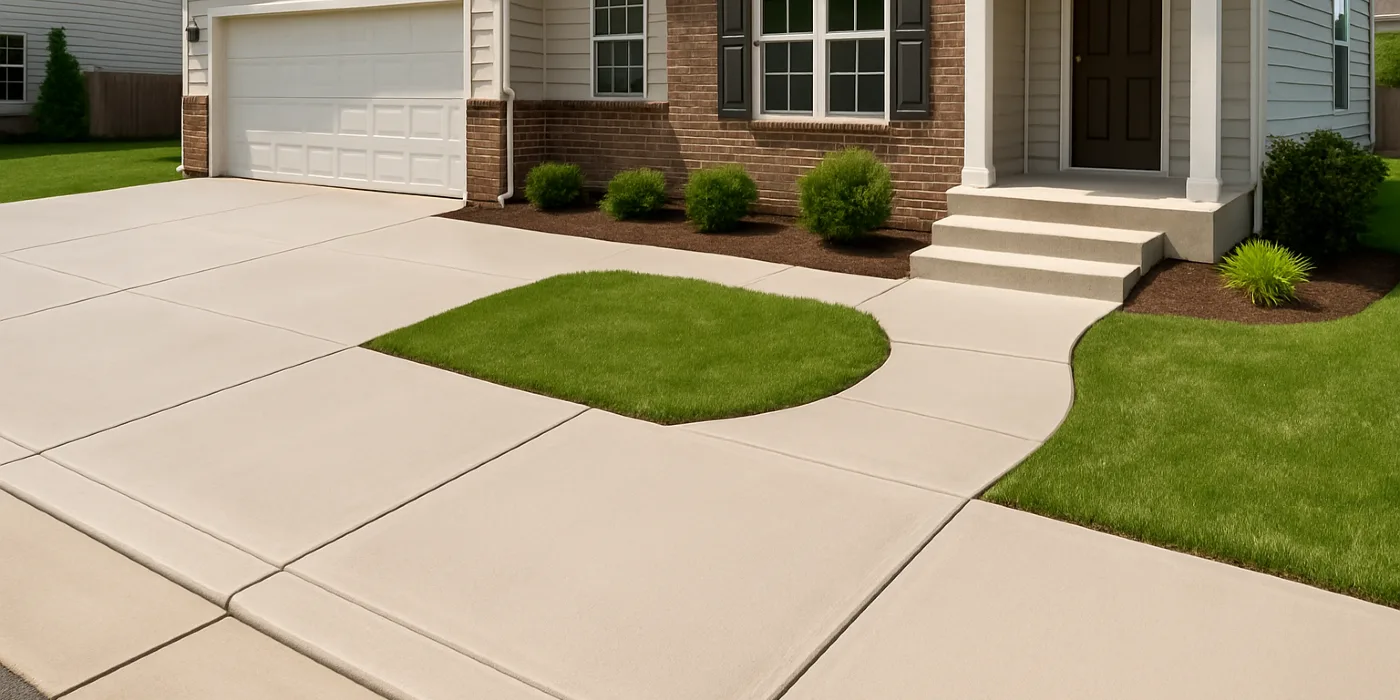 a concrete porch and sidewalk from Concrete Contractor Bulls Prime in Round Rock, TX - Concrete Patio Installers Near Me