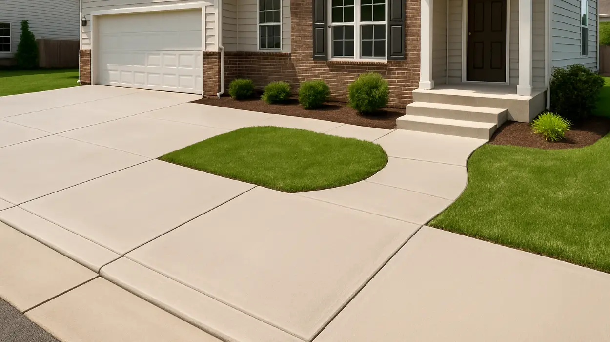 a concrete porch and sidewalk from Concrete Contractor Bulls Prime in Round Rock, TX - Concrete Repair Near Me