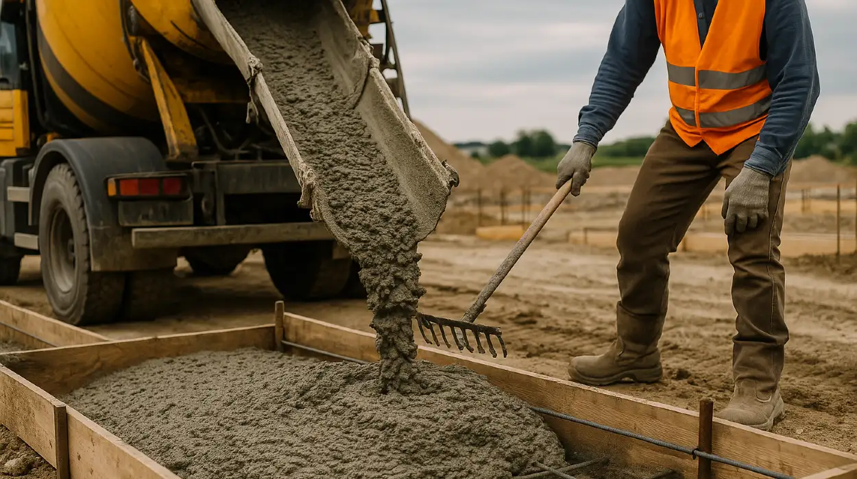 a concrete truck pouring cement on a concrete form from Concrete Contractor Bulls Prime in Austin, TX - austin-tx